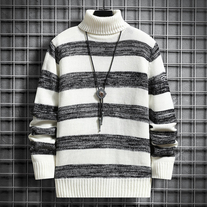 Herren hochgeschlossener gestreifter Pullover Echoarchiv