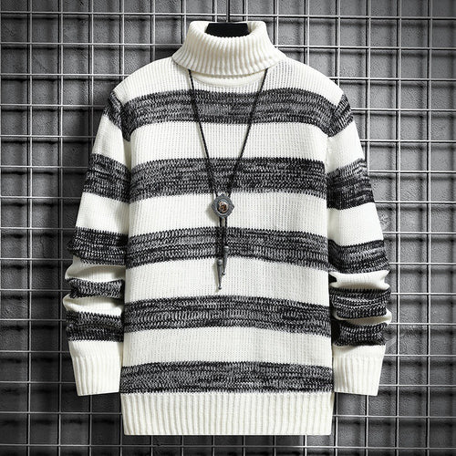 Herren hochgeschlossener gestreifter Pullover Echoarchiv