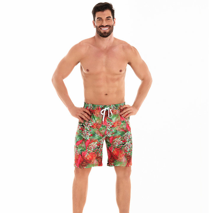 Herren Badeshorts mit tropischem Muster und verstellbarem Kordelzug Echo Archiv