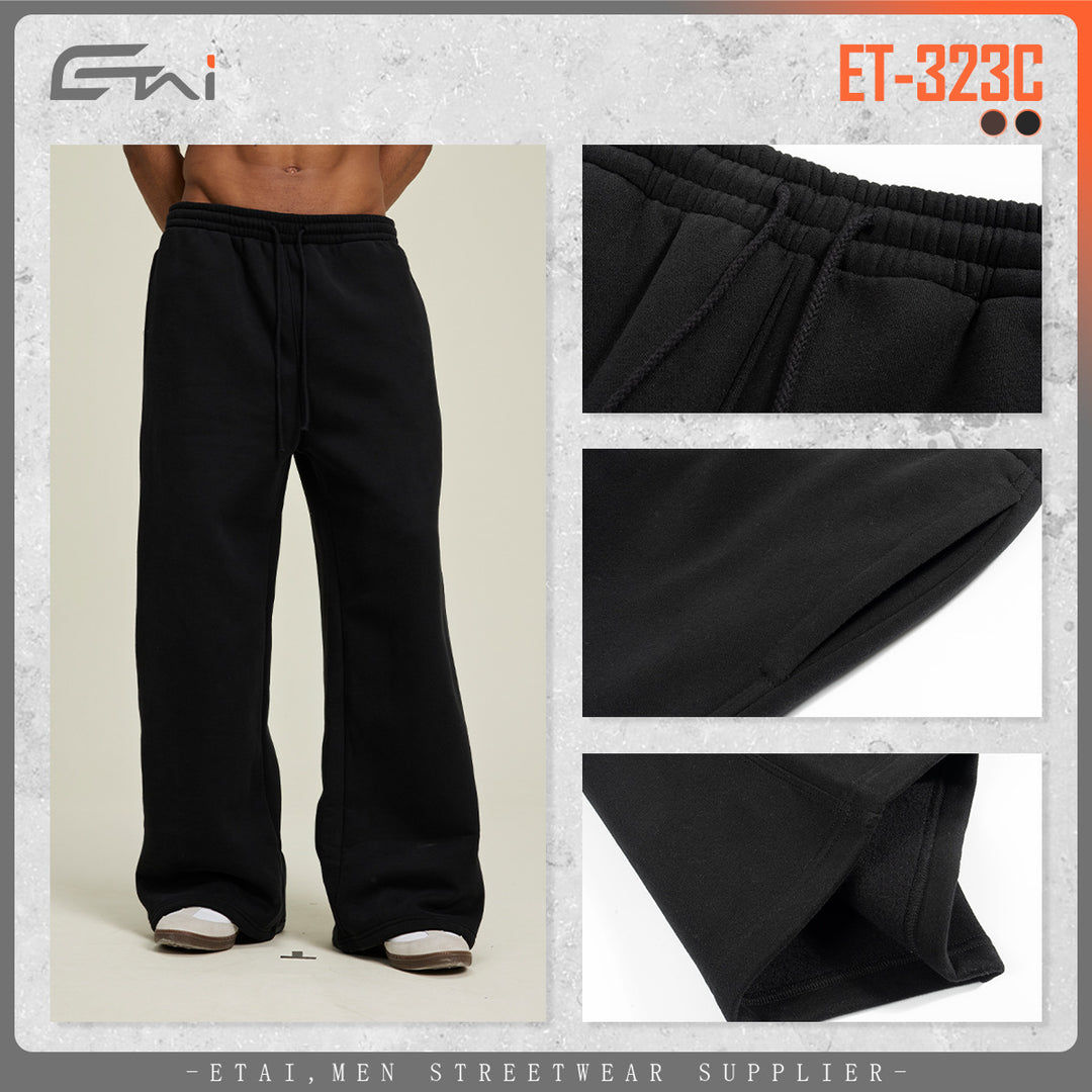 Damen weite hochtaillierte Sweathose mit Kordelzug und geradem Bein Echo Archiv