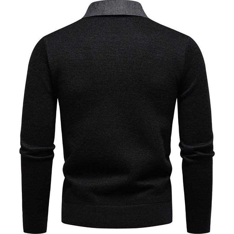 Herren klassischer Strickpullover mit Hemdkragen Echoarchiv