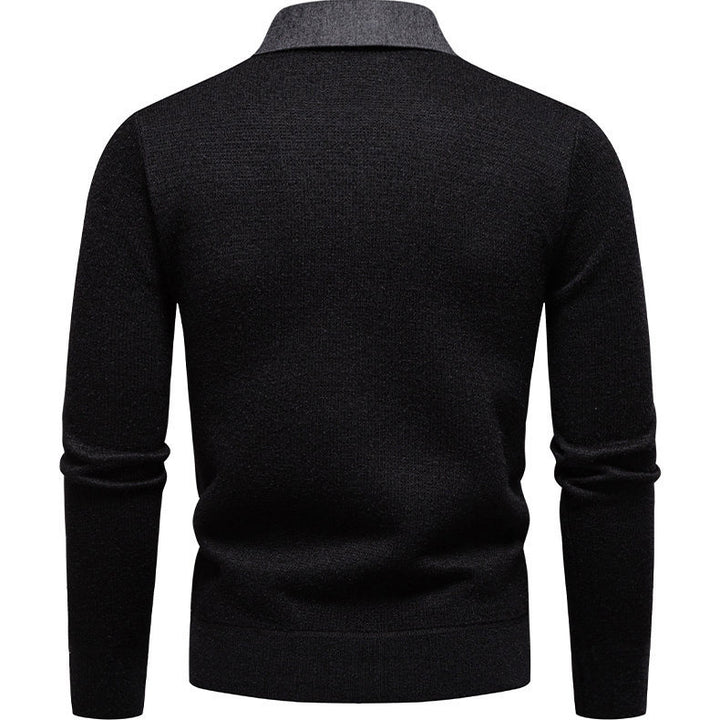Herren klassischer Strickpullover mit Hemdkragen Echoarchiv