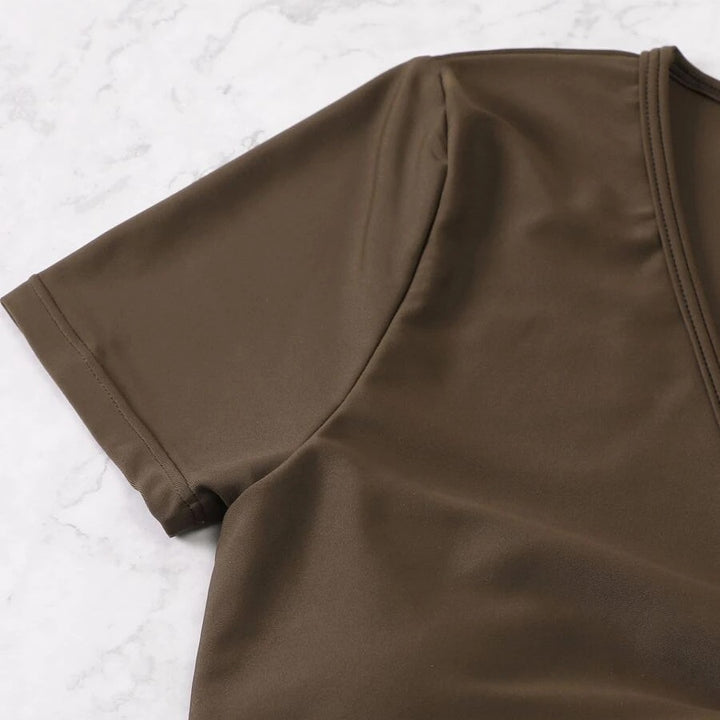 Damen Crop-Top Badeanzug mit verspieltem Wickeldetail Echo Archiv