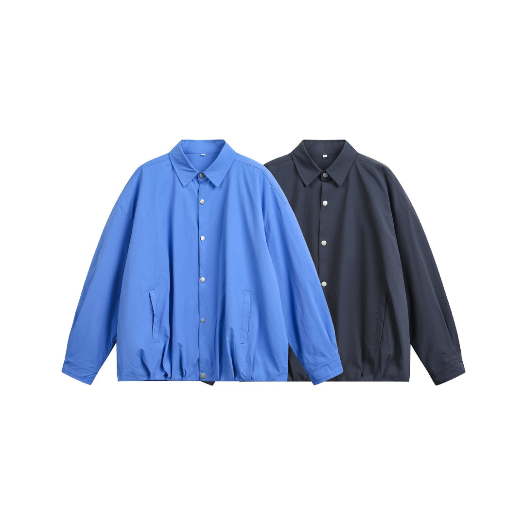 Herren Oversize Coachjacke mit Druckknopf‑Verschluss und geradem Saum Echoarchiv