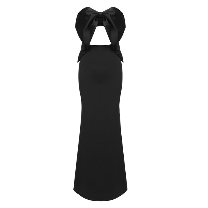 Damen elegantes Abendkleid mit dramatischem Schleifendetail Echo Archiv