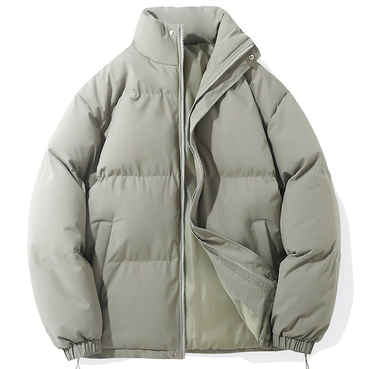 Herren wärmende Pufferjacke mit hohem Stehkragen, verdecktem Zwei-Wege-Reißverschluss und elastischen Bündchen – Marzano