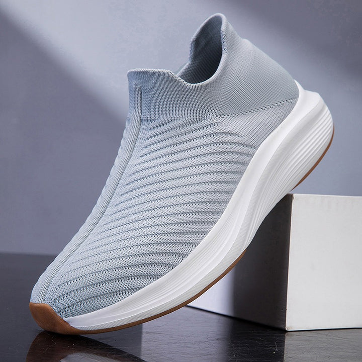 Damen Atmungsaktive Slip-On Strick-Sneakers mit sockenähnlichem Schaft Echoarchiv