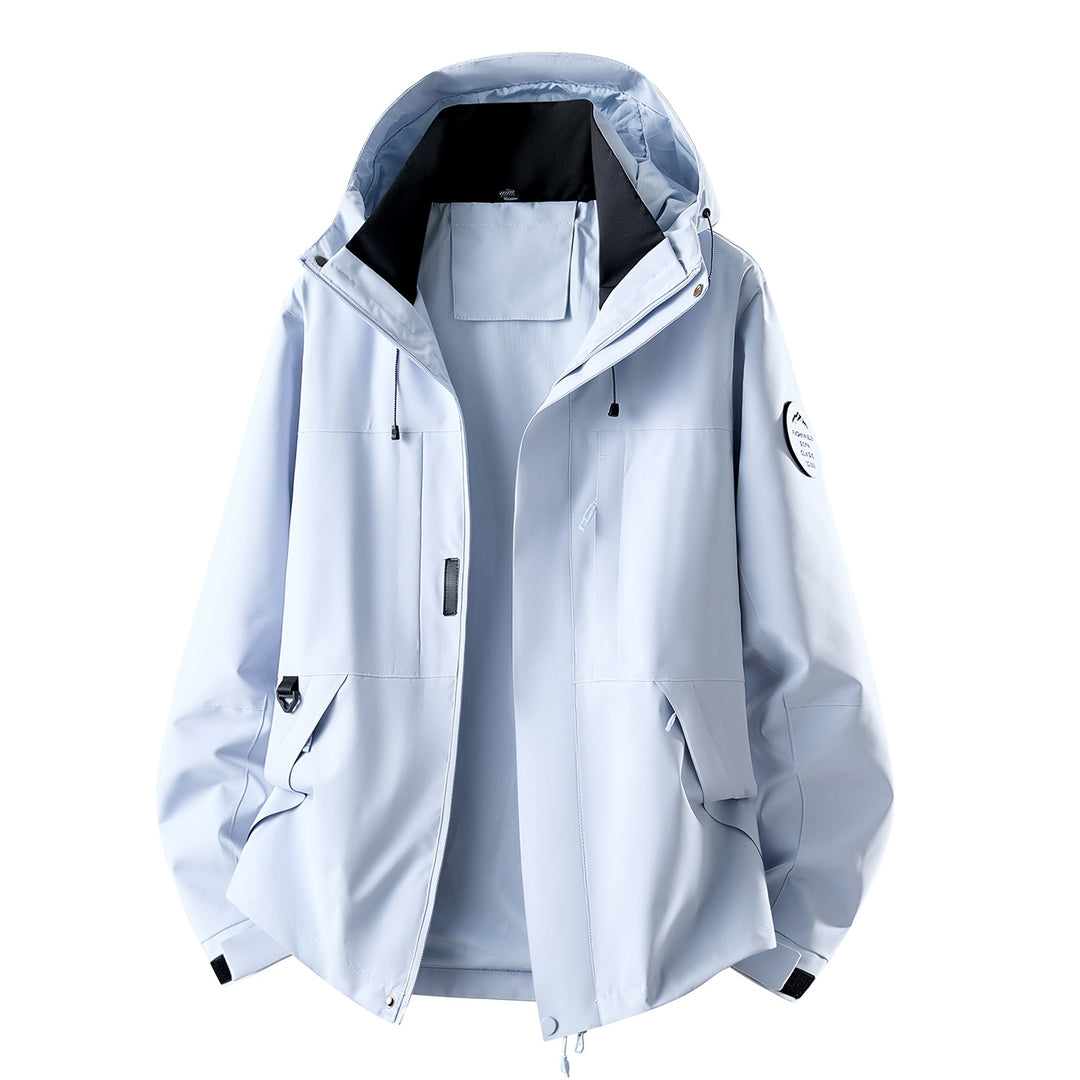 Herren Wasserabweisende Oversize-Outdoorjacke mit Kapuze, atmungsaktivem Softshell & Utility‑Taschen Echoarchiv