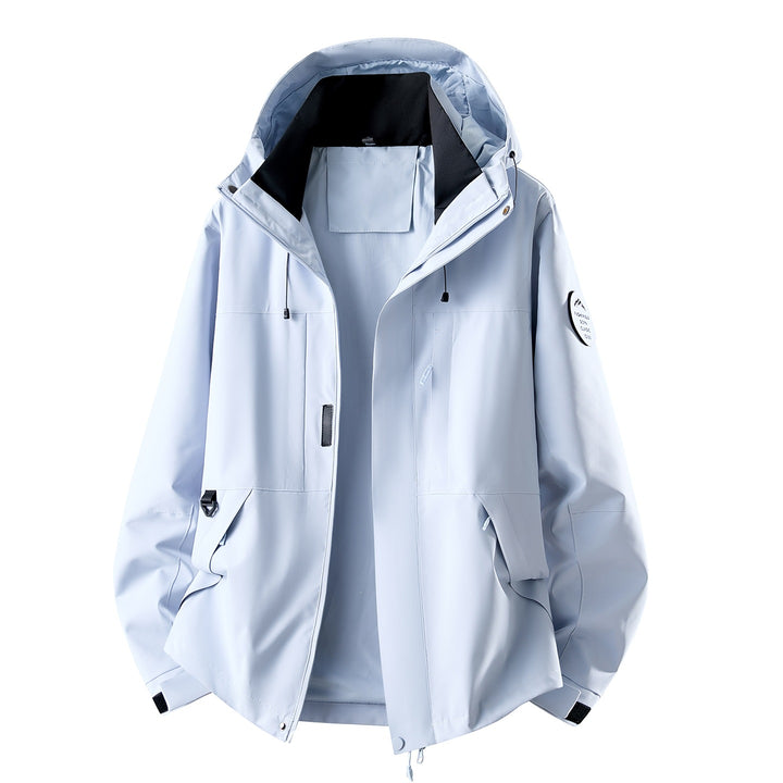 Herren Wasserabweisende Oversize-Outdoorjacke mit Kapuze, atmungsaktivem Softshell & Utility‑Taschen Echoarchiv