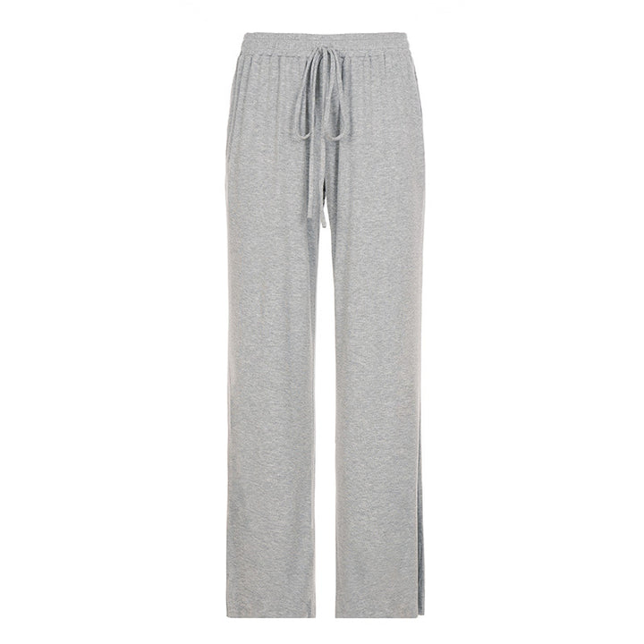 Damen nan weite Sweatpants mit hohem Komfortbund, Kordelzug und aufgesetzten Taschen Echo Archiv