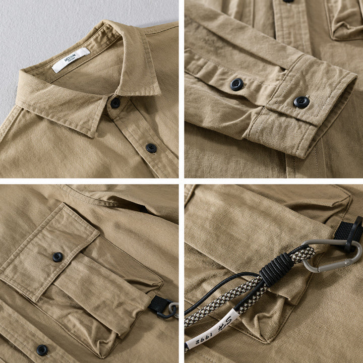 Herren Utility-Overshirt mit Doppel-Brusttaschen und Karabinerdetail Echoarchiv