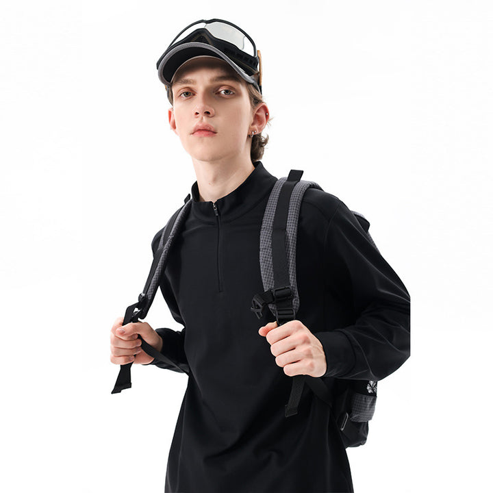 Herren Oversize-Halbzip-Sweatshirt mit Stehkragen, Raglanärmeln und seitlichen Eingrifftaschen Echo Archiv