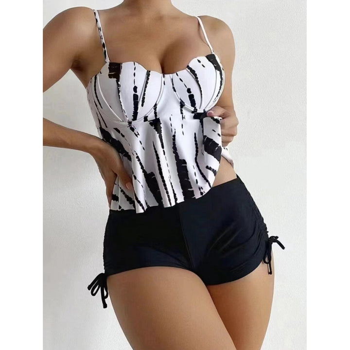 Damen Tankini-Set mit elegantem Volant-Oberteil und hohem Taillenslip Echo Archiv