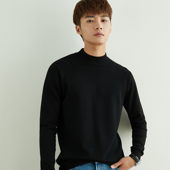 Herren Halbhoher Rollkragenpullover aus Feinstrick mit schmaler Passform Echoarchiv