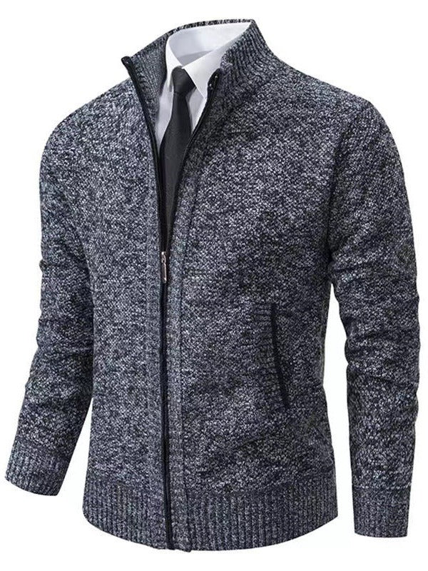 Herren modische Strickjacke mit Reißverschluss und praktischen Taschen Echoarchiv