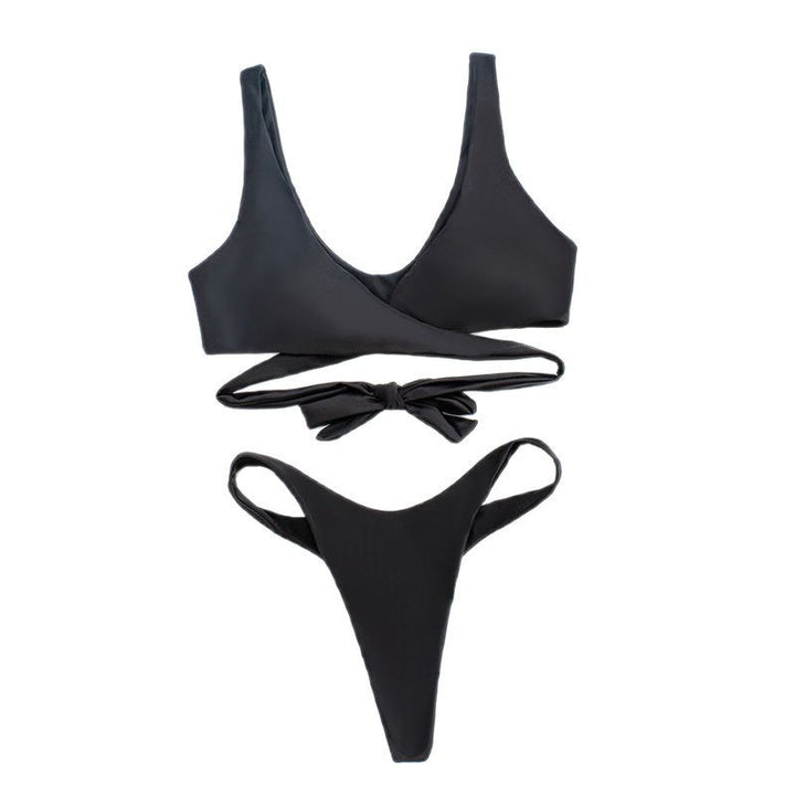 Damen asymmetrischer Hochgeschnittener Bikini mit innovativem Wickel-Design Echo Archiv