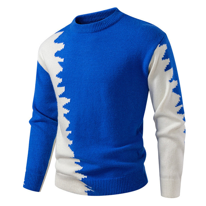 Herren Strickpullover mit kreativem Farbverlauf und klassischem Rundhalsausschnitt Echoarchiv