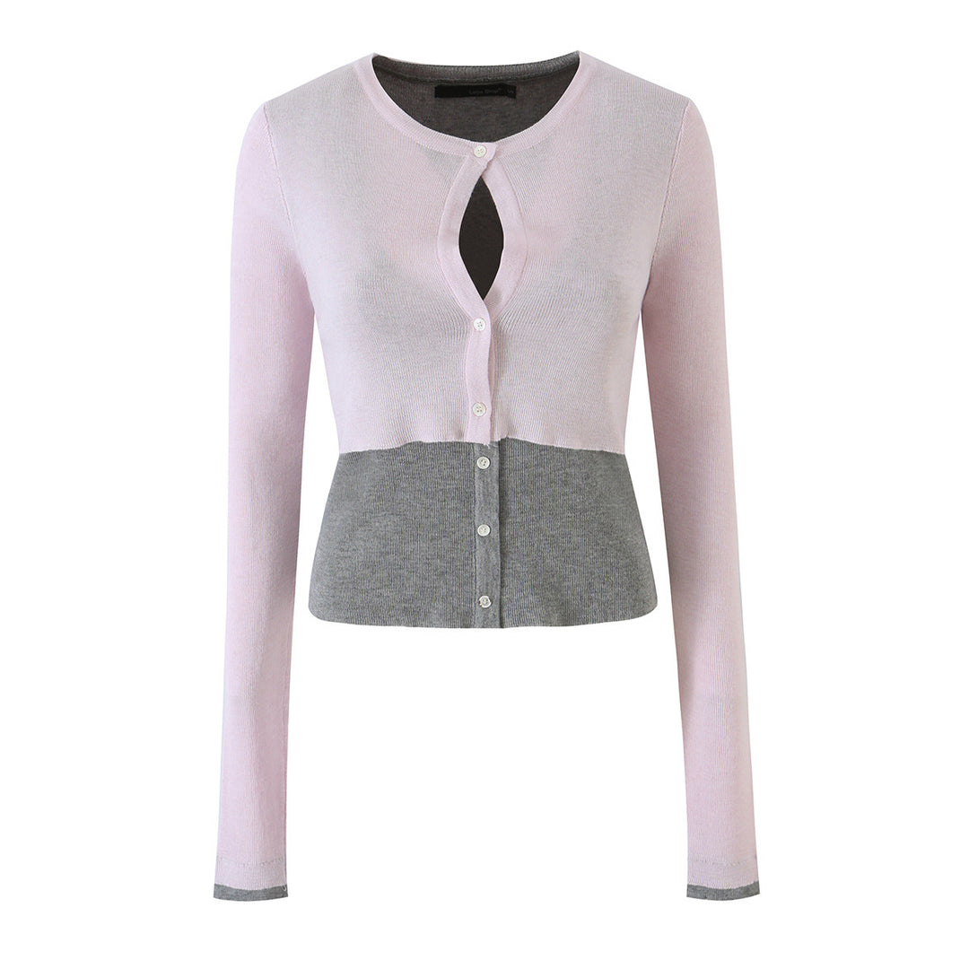 Damen Feinstrick-Bolero mit eingearbeitetem Hemd-Panel und Knopfdetails Echoarchiv