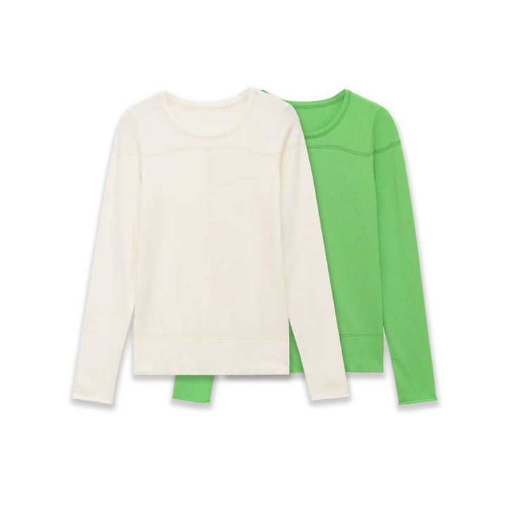 Damen Leichter Feinstrickpullover mit Rundhalsausschnitt und dekorativen Nahtdetails Echo Archiv