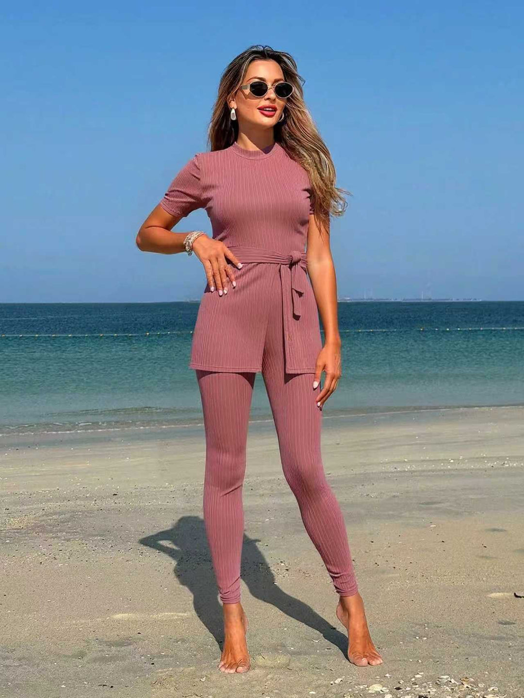 Damen sportliches Lounge-Set mit Bindegürtel Echo Archiv