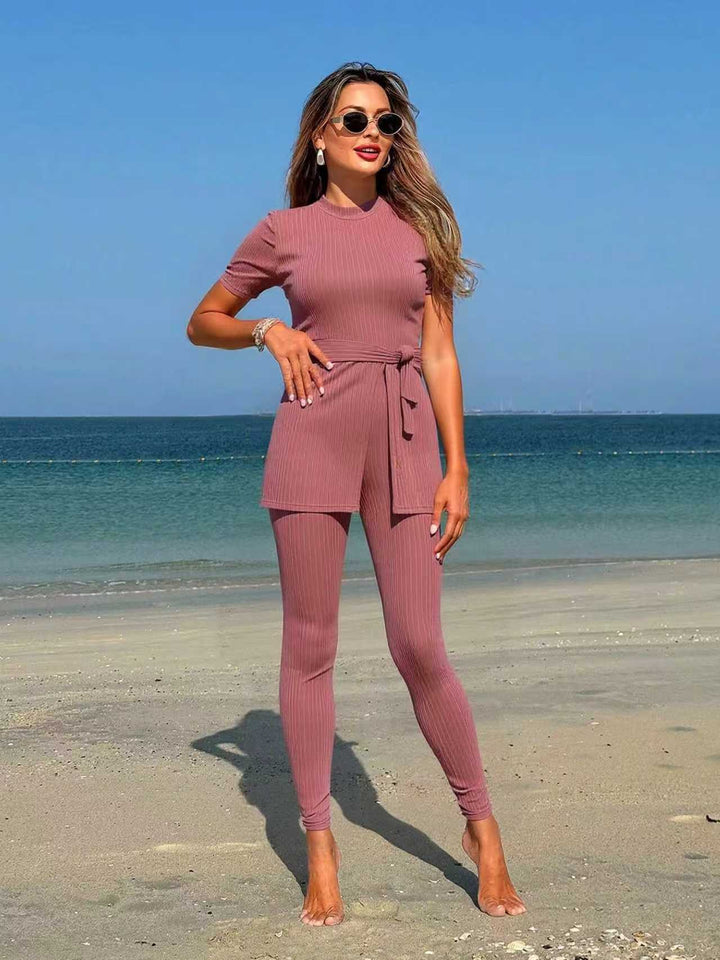 Damen sportliches Lounge-Set mit Bindegürtel Echo Archiv