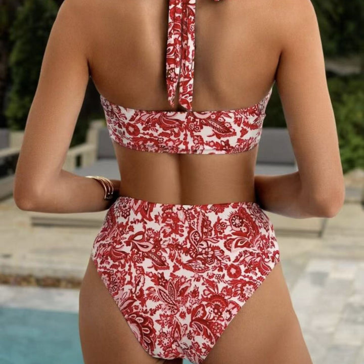 Damen Bikini-Set mit hoch taillierter Hose und schickem Halterneck Echo Archiv