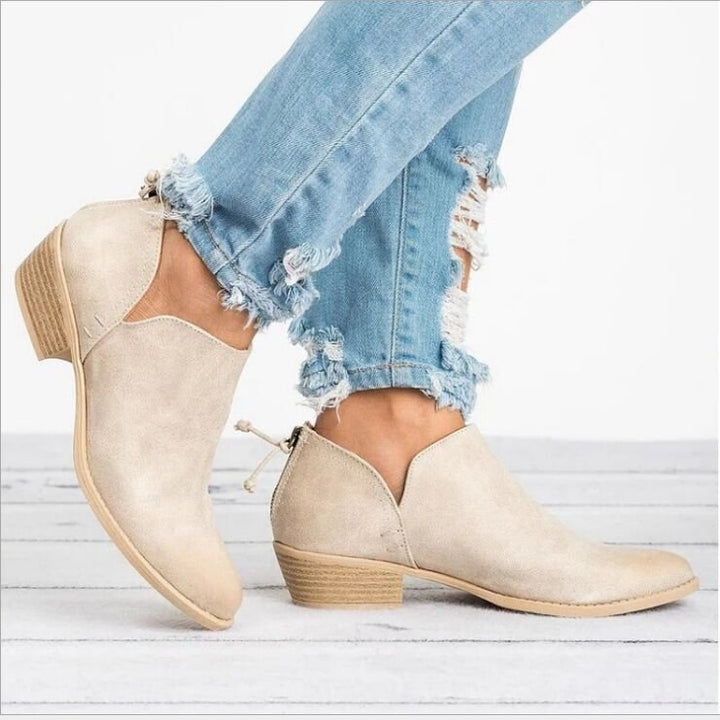 Damen nan elegante Kurzstiefelette aus Wildlederimitat mit verdecktem Fersenreißverschluss und gepolsterter Komfortinnensohle Echo Archiv
