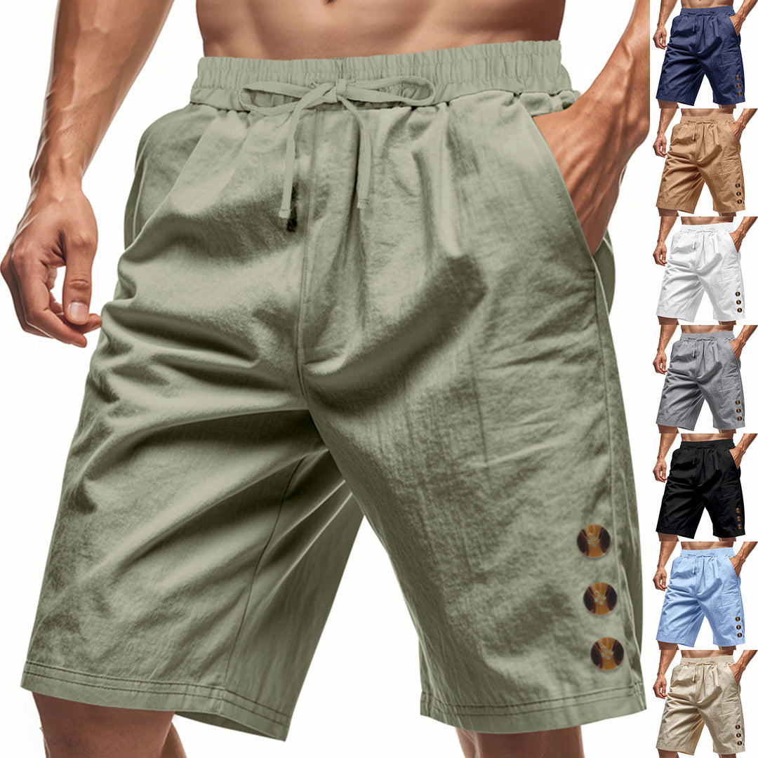 Herren lässige, atmungsaktive Strandshorts mit elastischem Bund und modernen Knopfdetails Echoarchiv