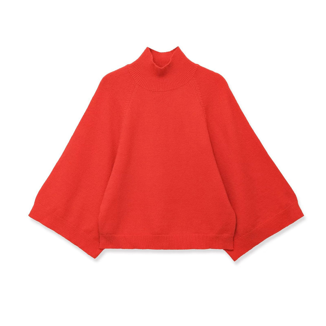Damen Oversize Strickponcho mit Rollkragen und Raglanärmeln Echoarchiv