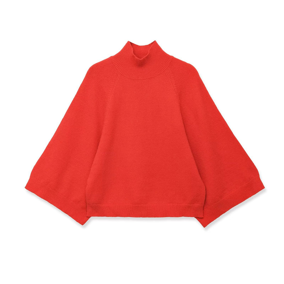 Damen Oversize Strickponcho mit Rollkragen und Raglanärmeln Echoarchiv