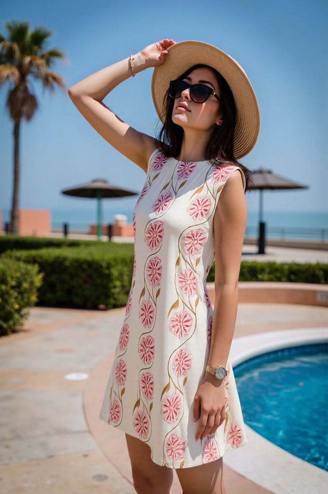 Damen Sommerkleid im Vintage-Stil mit Blütenmuster – Lunéa