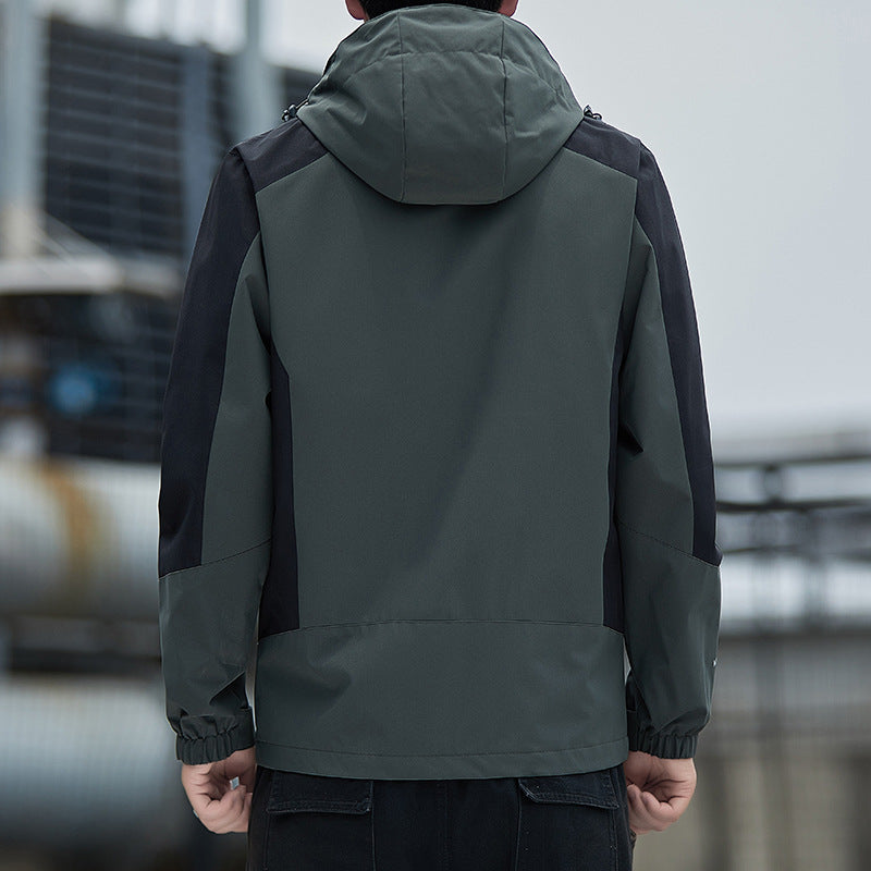 Herren Leichte wind- und wasserabweisende Kapuzenjacke im sportlichen Utility‑Style Echo Archiv