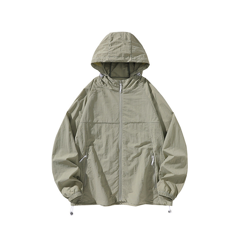 Herren leichte Regenjacke mit praktischen Reißverschlusstaschen Echoarchiv