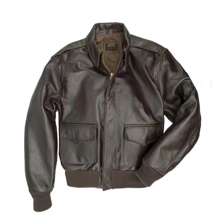 Herren Bikerjacke aus hochwertigem Leder mit praktischen Taschen und elastischen Bündchen Echoarchiv