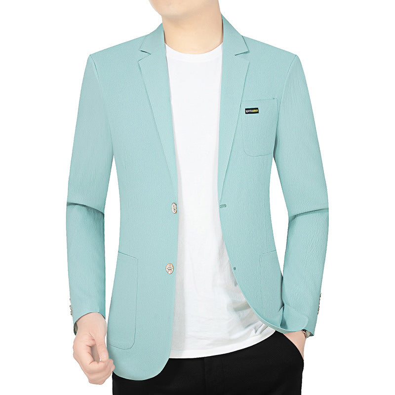 Herren Modernes Stretch Business-Sakko mit schmalem Schnitt und aufgesetzten Taschen – Tianoro