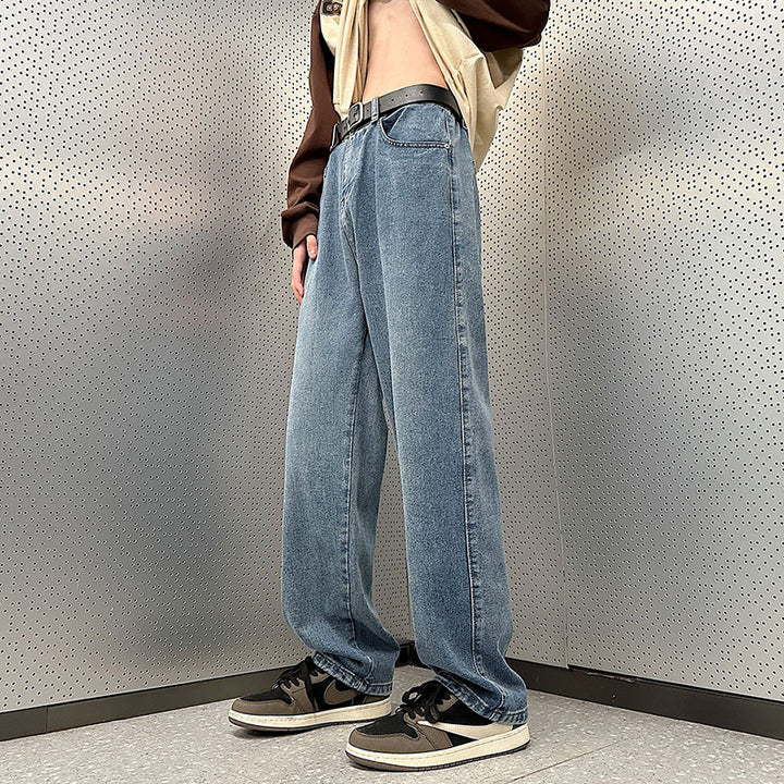 Herren Weite Vintage-Denim-Hose im Baggy‑Straßenstyle mit vorderer Bügelfalte Echo Archiv