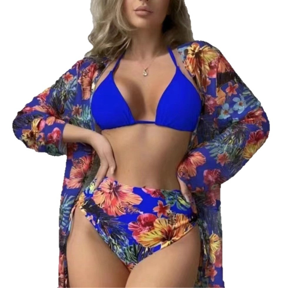 Damen Hochtaillierte Bikini-Set mit floralem Design Echo Archiv