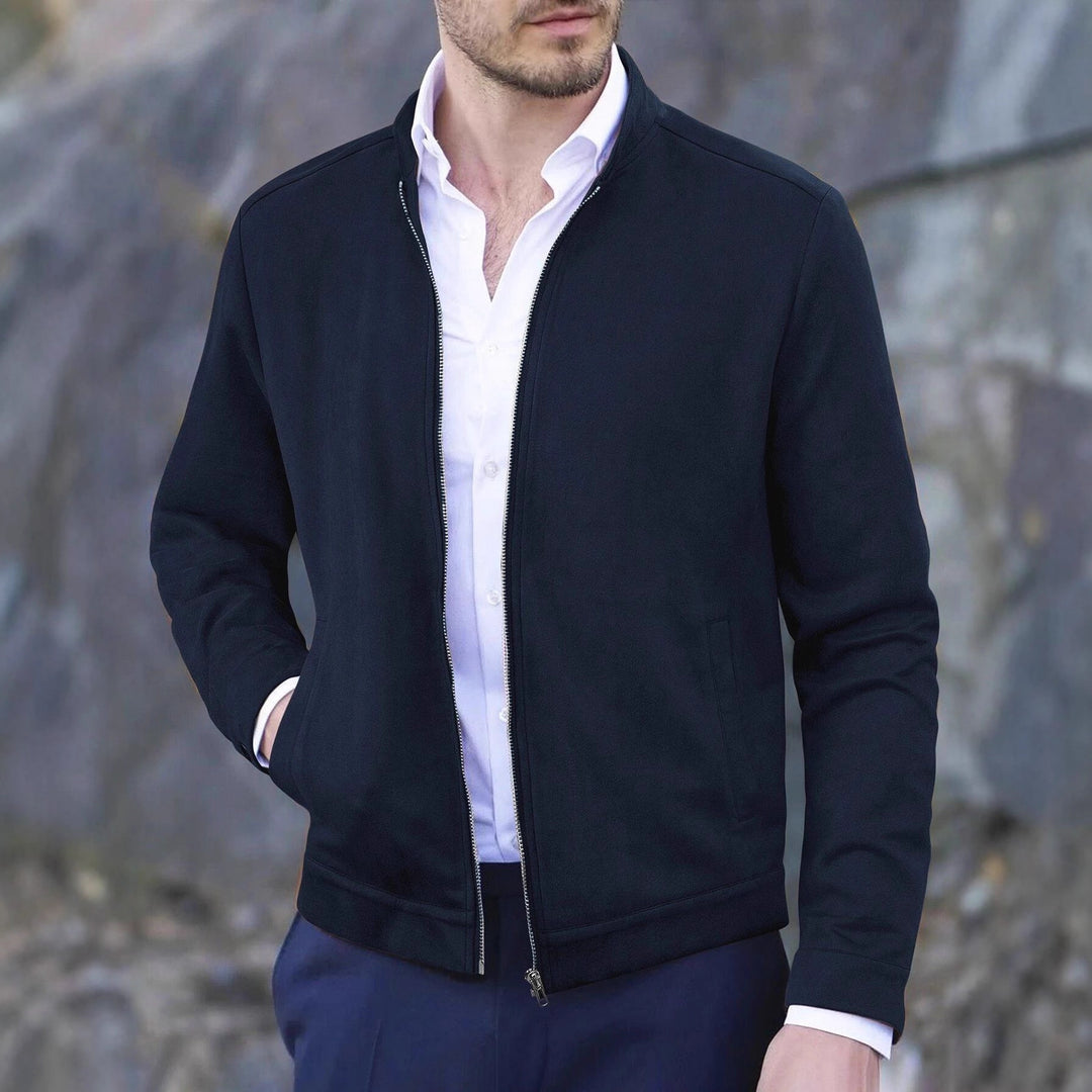 Herren Fleecejacke mit modernem Stehkragen und weichem Innenfutter Echoarchiv