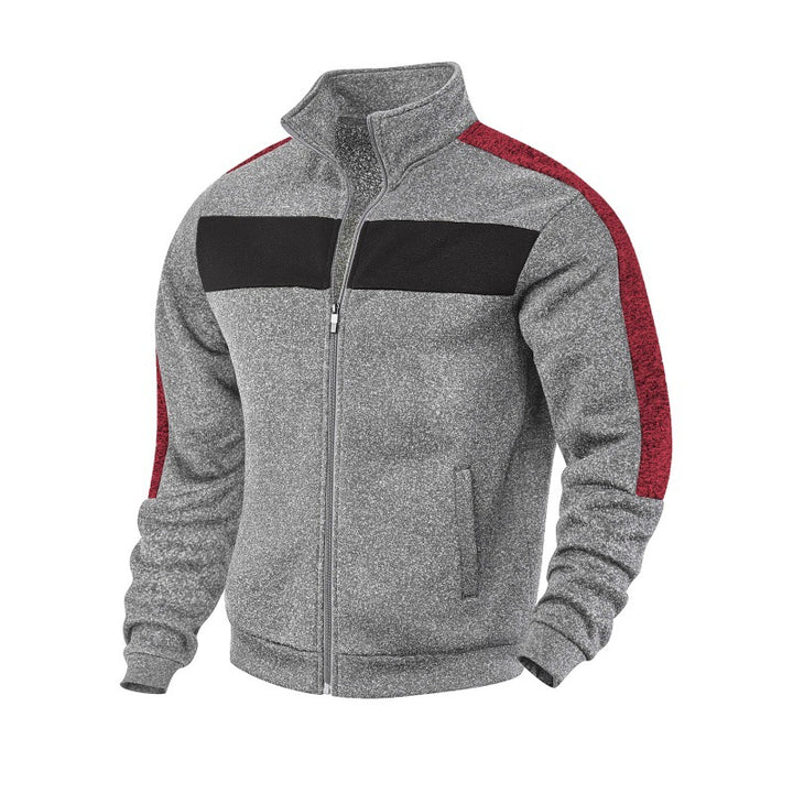 Herren Sportliche Fleecejacke mit hohem Kragen und reflektierenden Akzenten Echoarchiv
