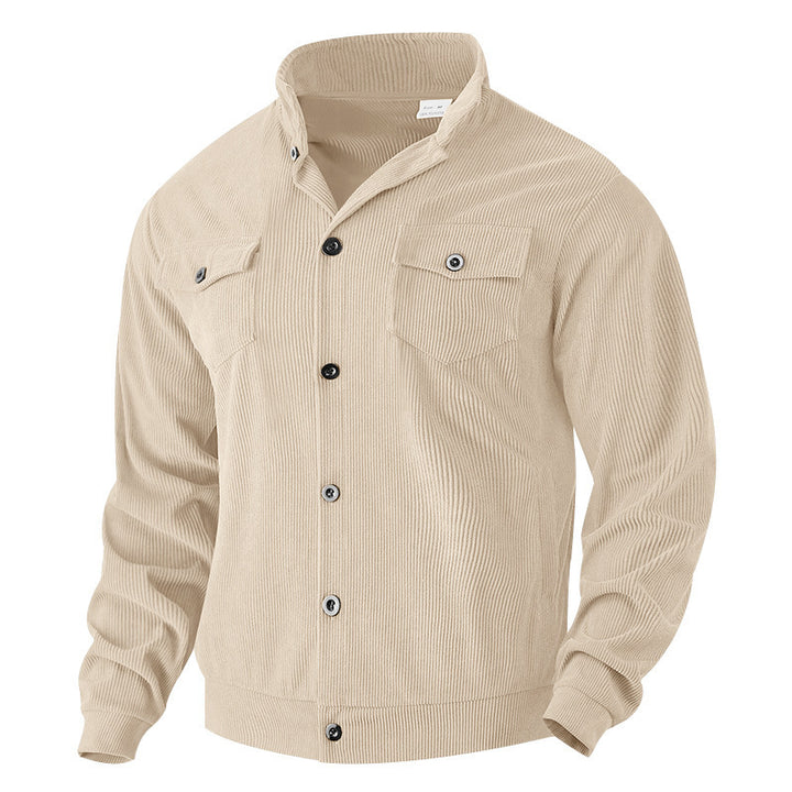 Herren modern geschnittene Cordjacke mit Brusttaschen Echoarchiv