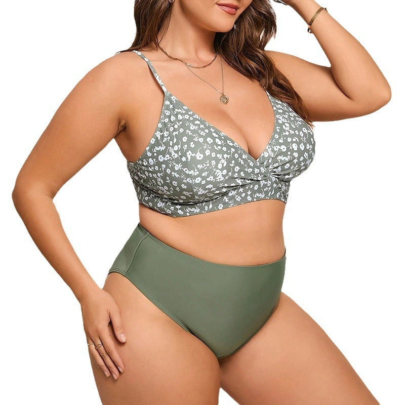 Damen Hochgeschnittener Bikini mit modischem Blumenmuster Echo Archiv