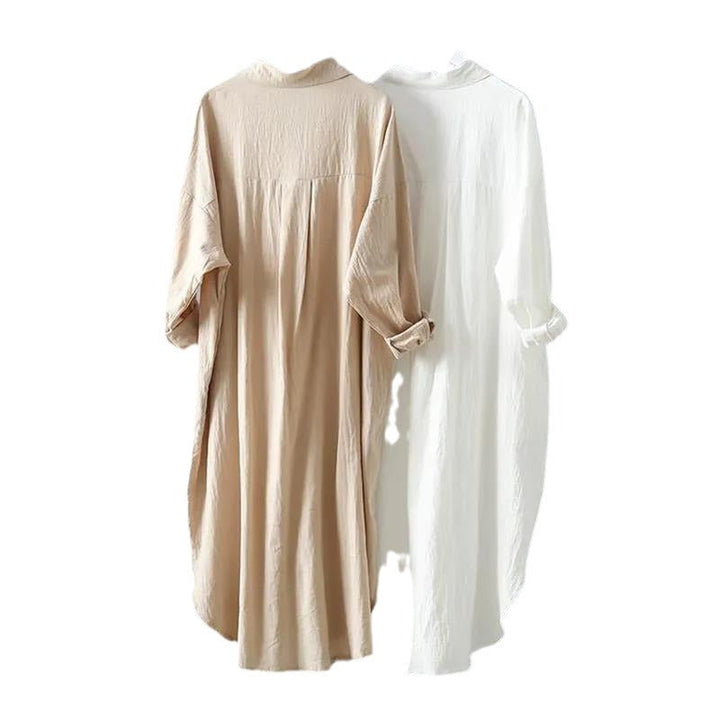 Damen oversized Blusenhemd in lässigem Schnitt mit Knopfleiste Echoarchiv