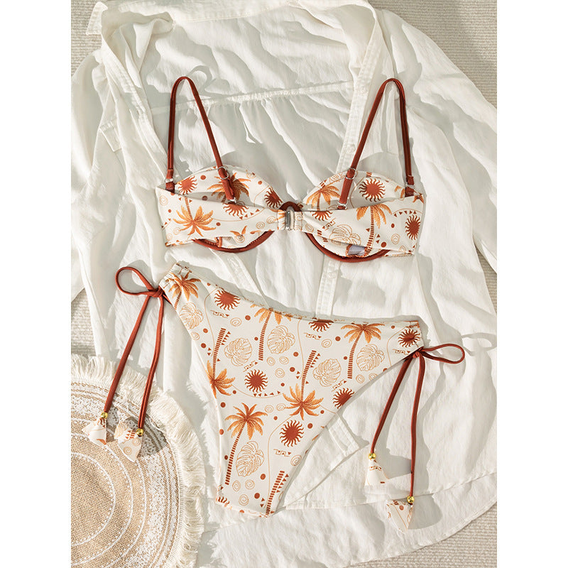 Damen Push-Up-Bikini mit floralem Design und verstellbaren Trägern Echo Archiv