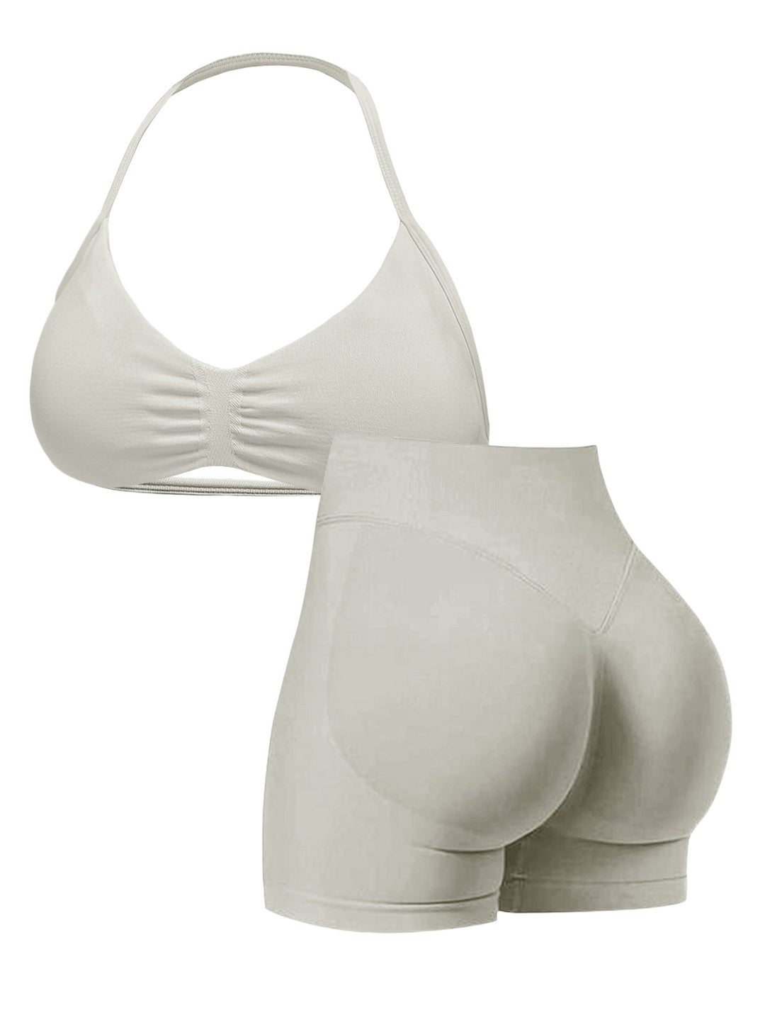 Damen Sport-Bikini-Oberteil mit hoch geschnittenen Shorts und nahtlosem Design Echo Archiv