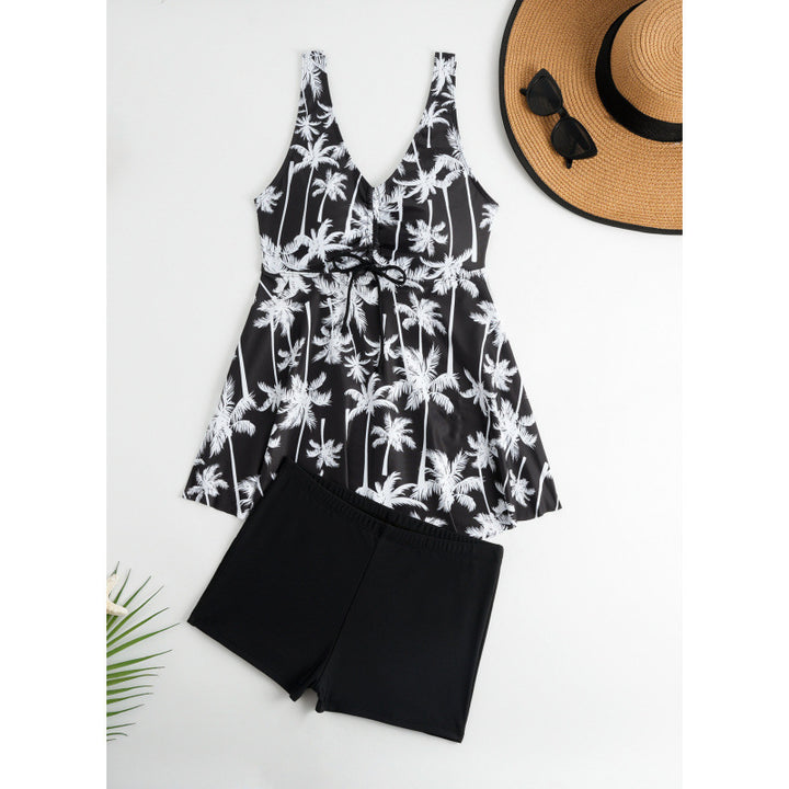 Damen Badeanzug mit floralem Design und seitlichem Bindeband Echo Archiv