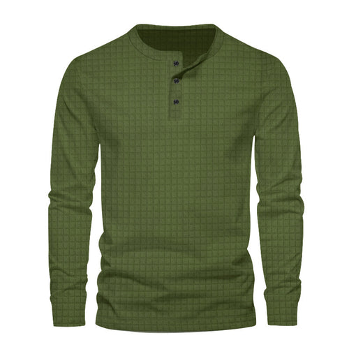 Herren Langarmshirt mit strukturierter Oberfläche und modernen Knöpfen Echoarchiv