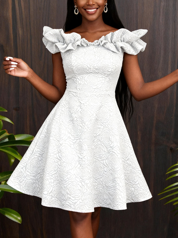 Damen Cocktailkleid mit voluminösen Rüschenärmel Echo Archiv