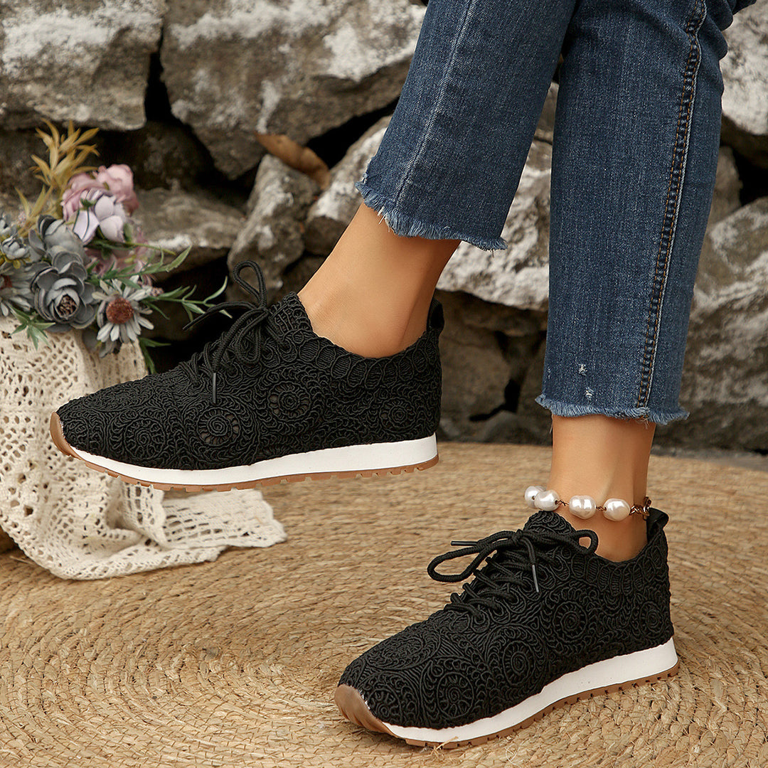 Damen  gestrickte Slip-On Plateau-Sneaker mit atmungsaktivem Obermaterial und gepolstertem Komfortfußbett Echo Archiv