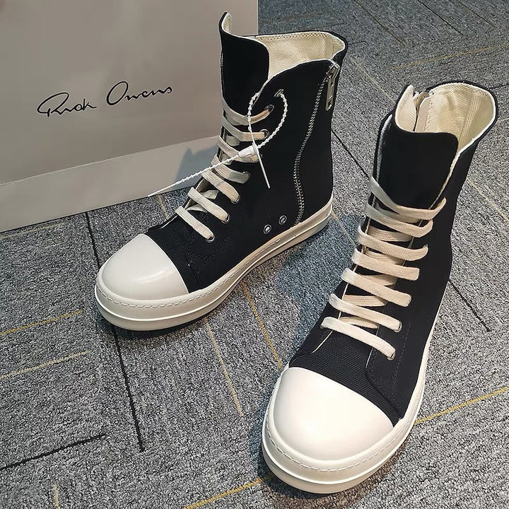 Herren High-Top Plateausneaker mit Reißverschluss und dicker Gummiplattform – Tavélo