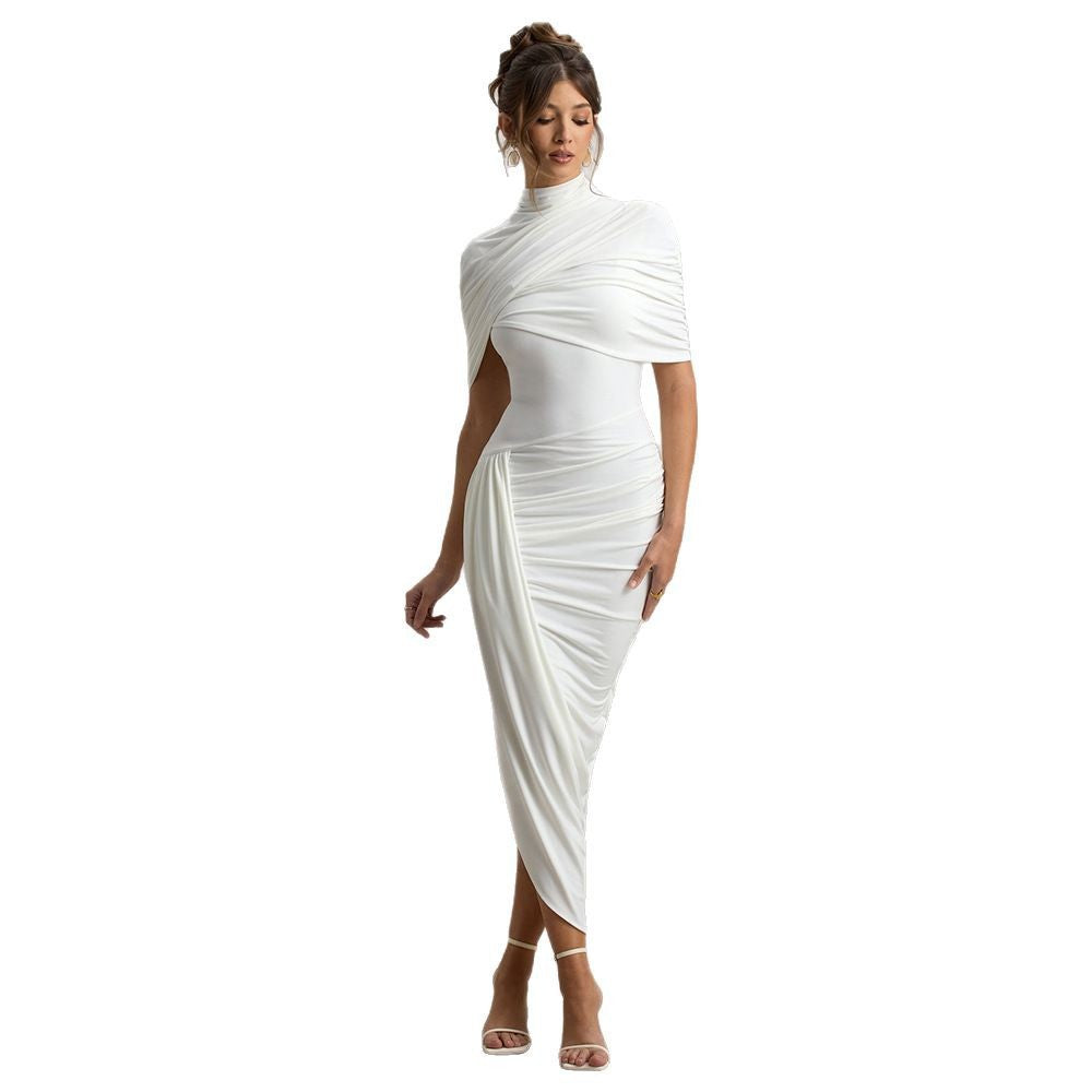 Damen Elegantes Maxi-Kleid mit asymmetrischen Rüschendetails Echo Archiv